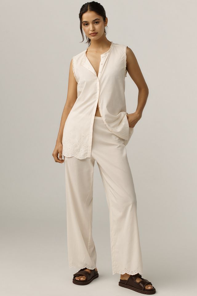 Reformation Willa Scalloped Button-Front Top #1
