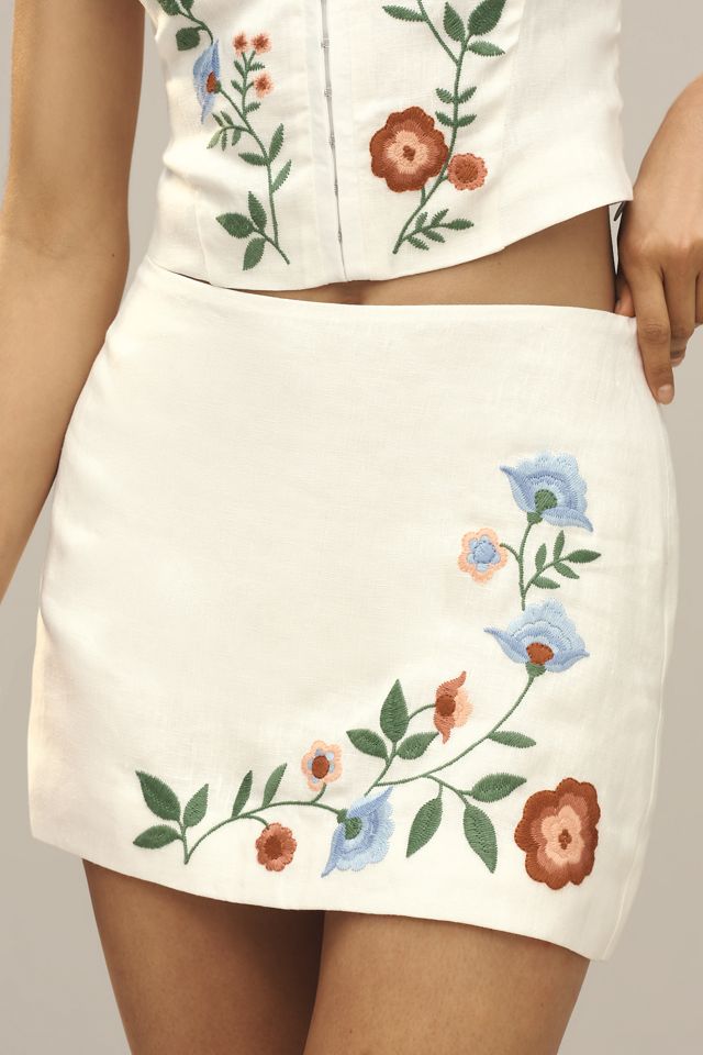 Reformation Ren Linen Mini Skirt