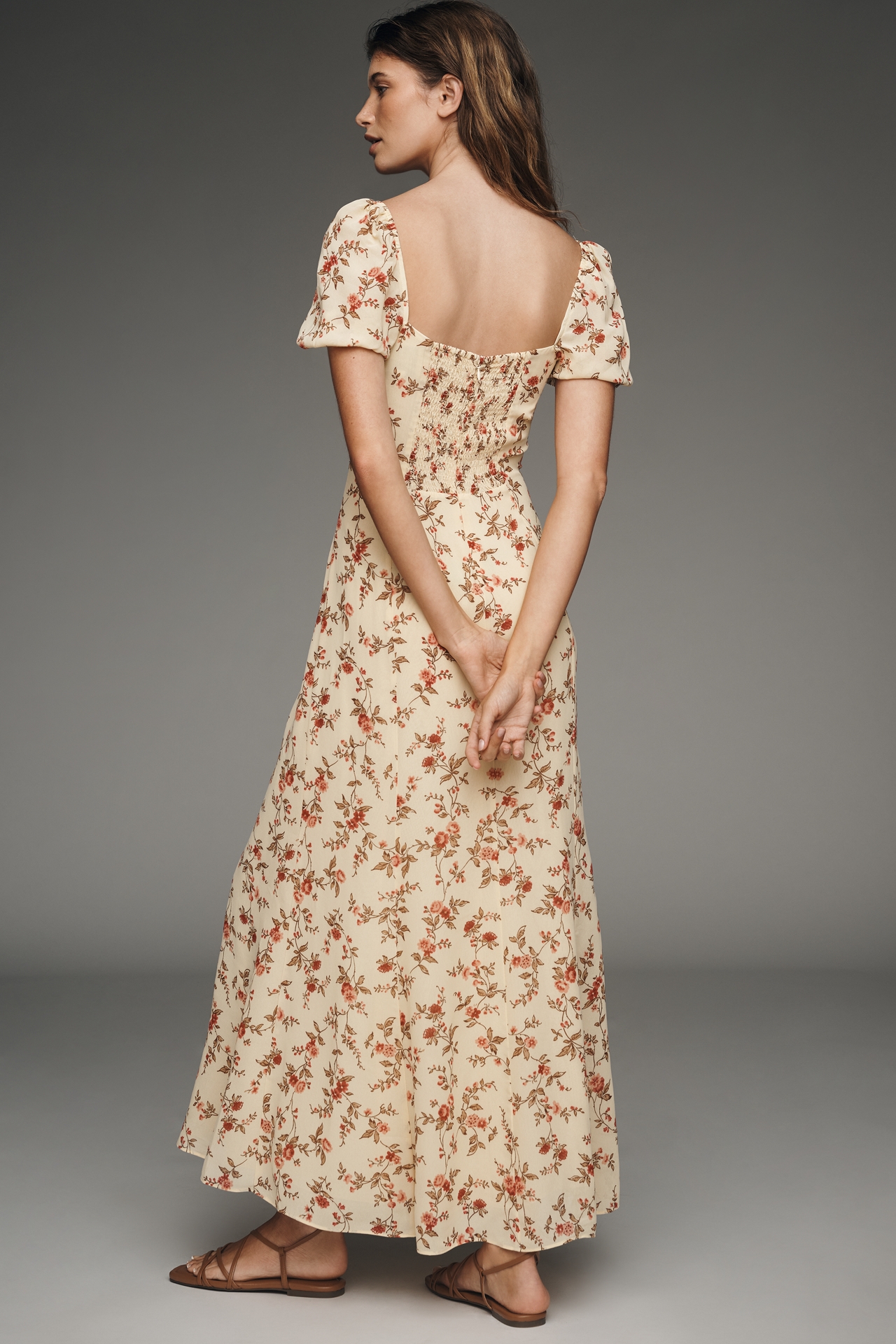 Reformation Gloria Puff-Sleeve Midi Dress