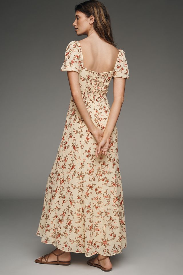Reformation Gloria Puff-Sleeve Midi Dress | Anthropologie