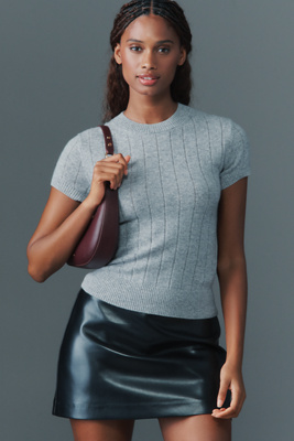 Reformation Darcy Cashmere Sweater Tee In Gray