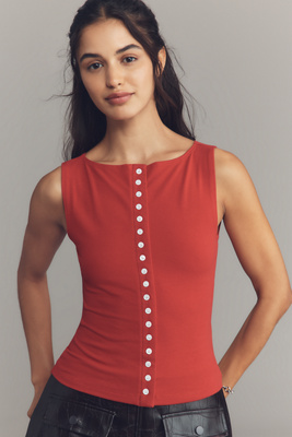 Reformation Julie Knit Top In Red