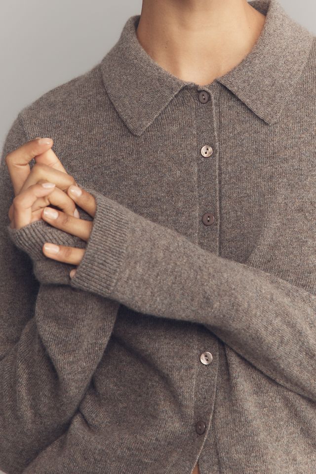Reformation Florentina Cashmere Collared Cardigan Sweater #1