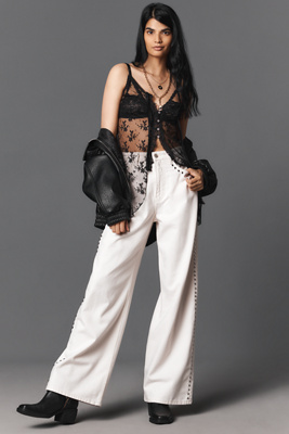 Reformation Cary High-rise Slouchy Wide-leg Jeans In White