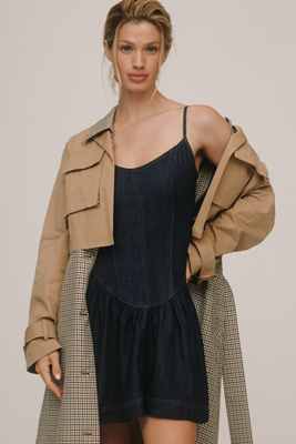 Reformation Lottie Denim Mini Dress In Blue