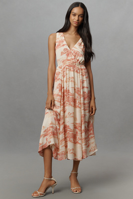 Reformation Farah Sleeveless V-neck Midi Dress In Multi