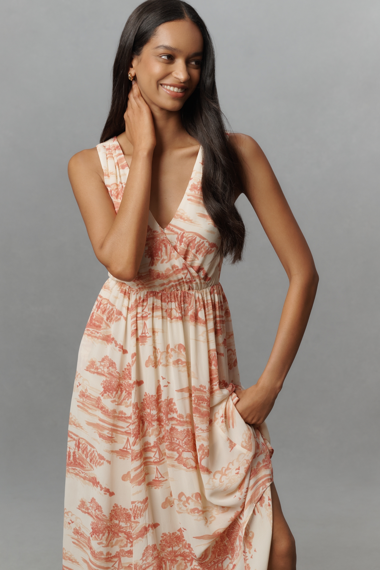 Reformation Farah Sleeveless V-Neck Midi Dress