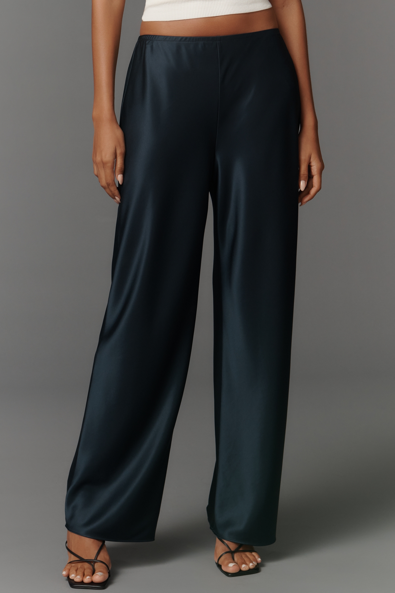 Reformation Gale Satin Mid-Rise Bias Pants