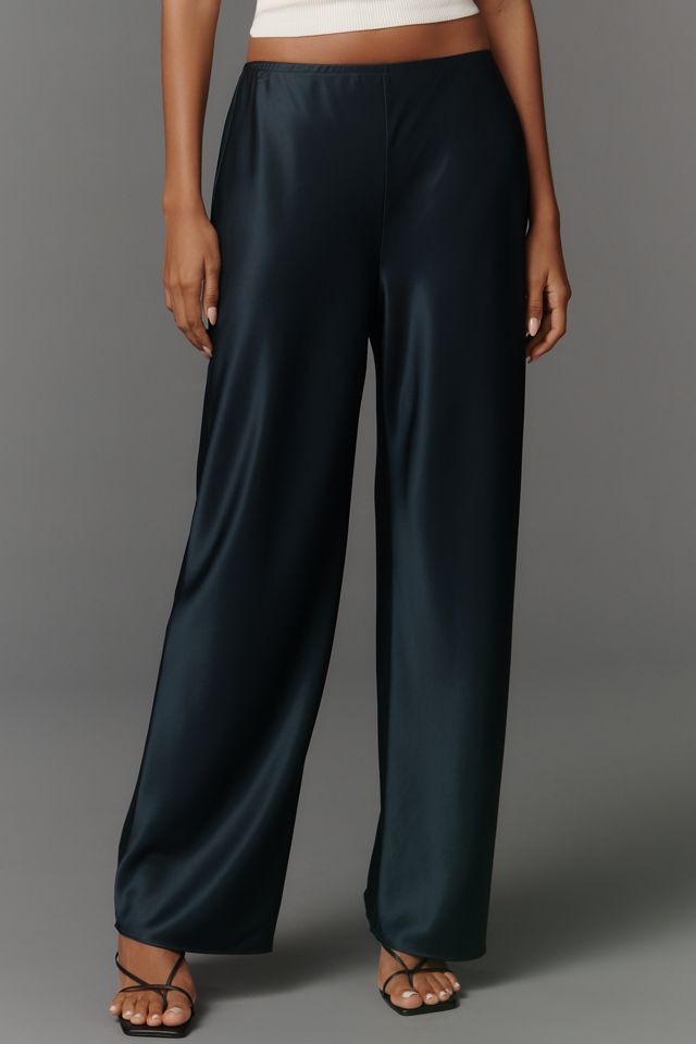 Reformation Gale Satin Mid-Rise Bias Pants