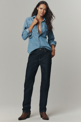 Reformation Greer Mid-rise Jeans In Blue