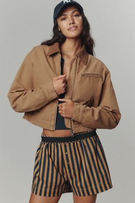Reformation Briar Crop Utility Jacket In Brown