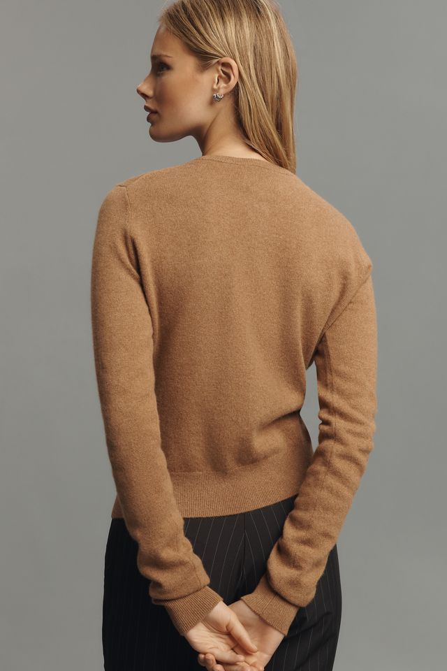 Reformation Farren Cashmere Crew-Neck Cardigan Sweater #1