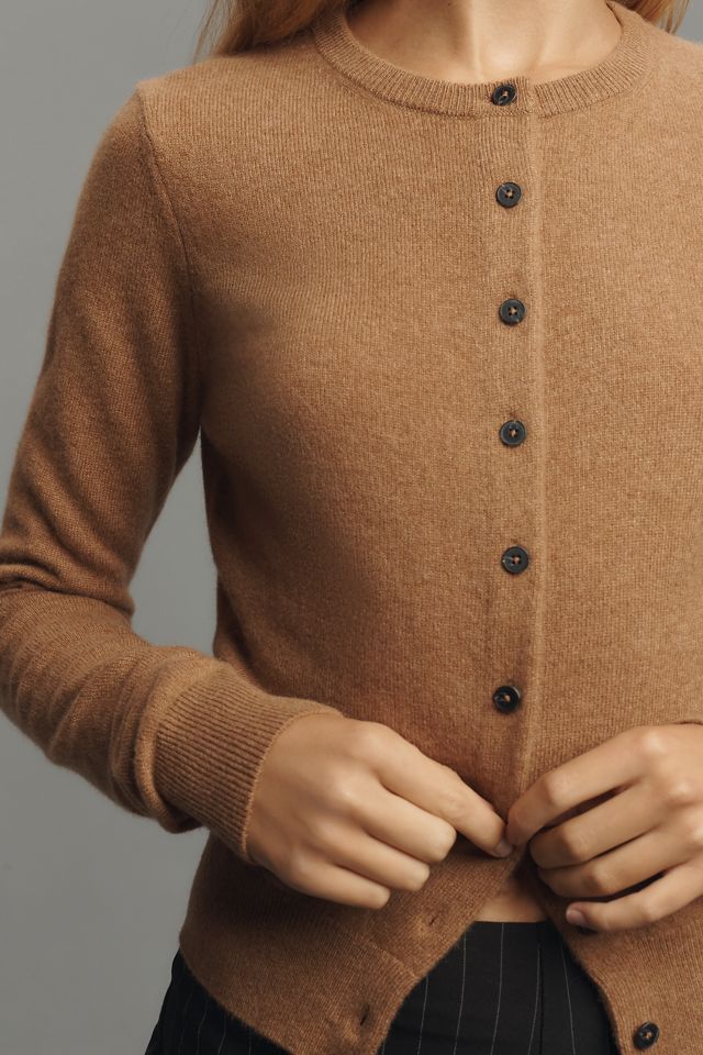 Reformation Farren Cashmere Crew-Neck Cardigan Sweater #3