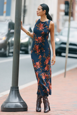 Reformation Prescott Sleeveless Maxi Dress In Blue