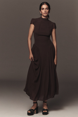 Reformation Maven Midi Dress In Brown