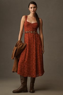 Reformation Lela Sweetheart A-Line Midi Dress