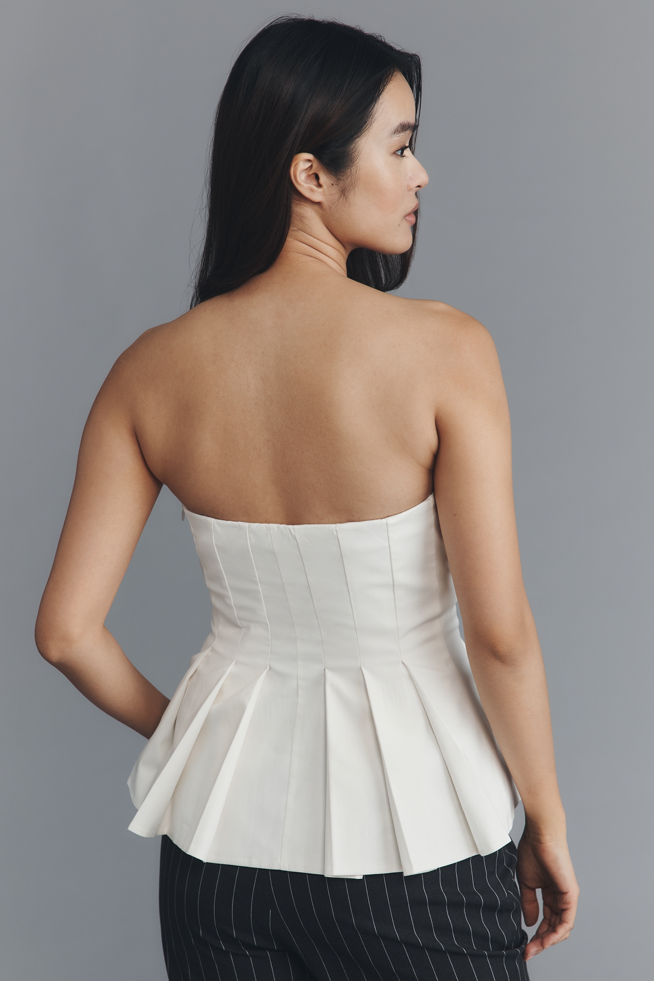 Reformation Ashlyn Strapless Pleated Top