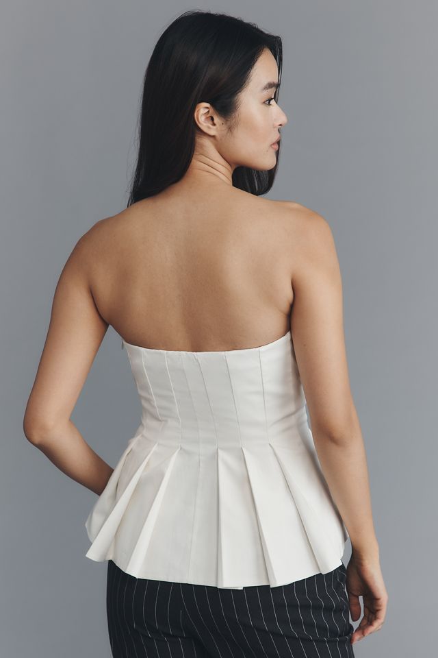 Reformation Ashlyn Strapless Pleated Top #2