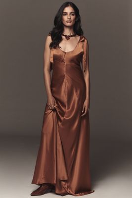 Reformation Pernille Tie-Strap Silk Maxi Dress