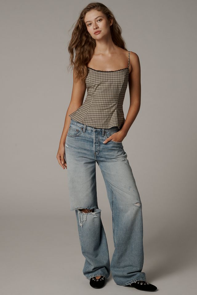 Reformation Genevieve Strappy Peplum Top #2