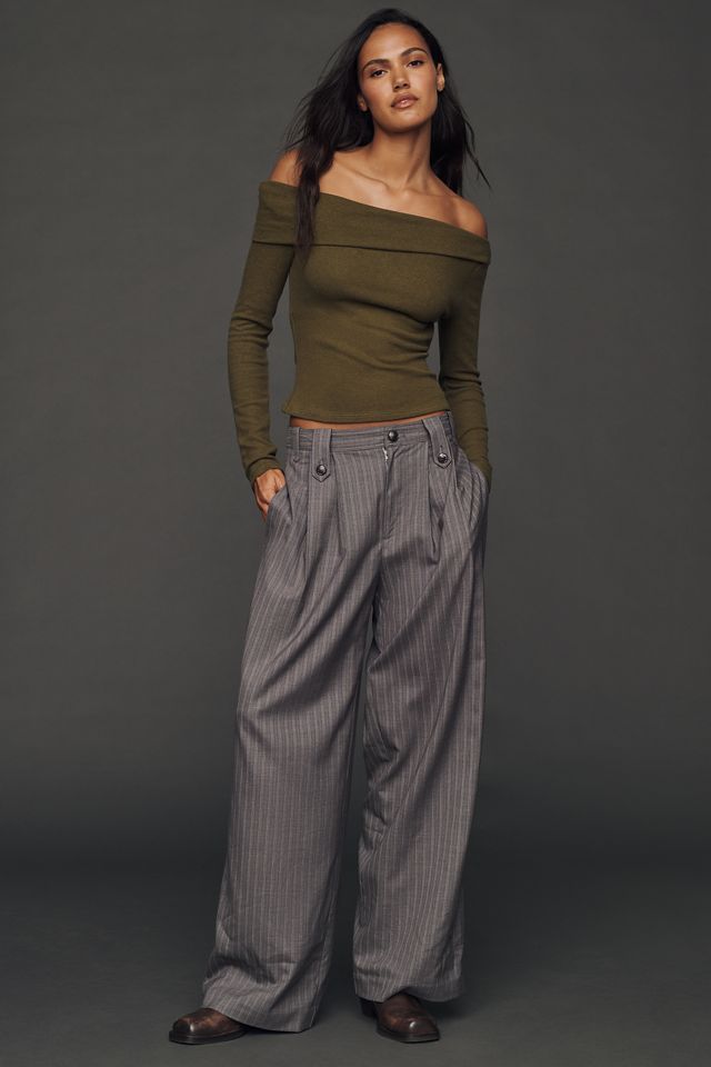 Reformation Elio Off-The-Shoulder Asymmetric Knit Top #1