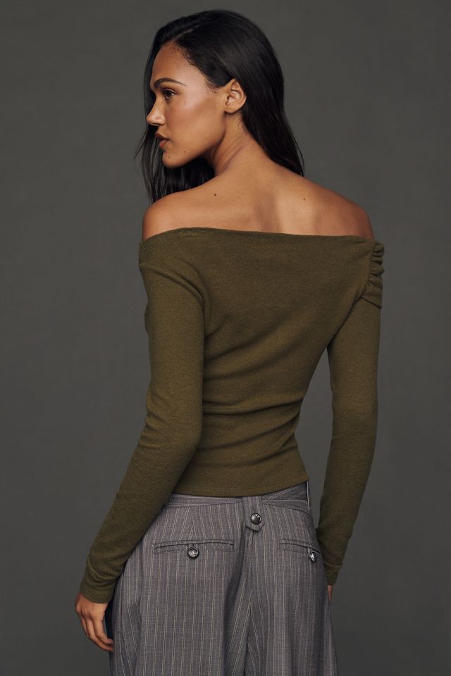 Reformation Elio Off-The-Shoulder Asymmetric Knit Top #2