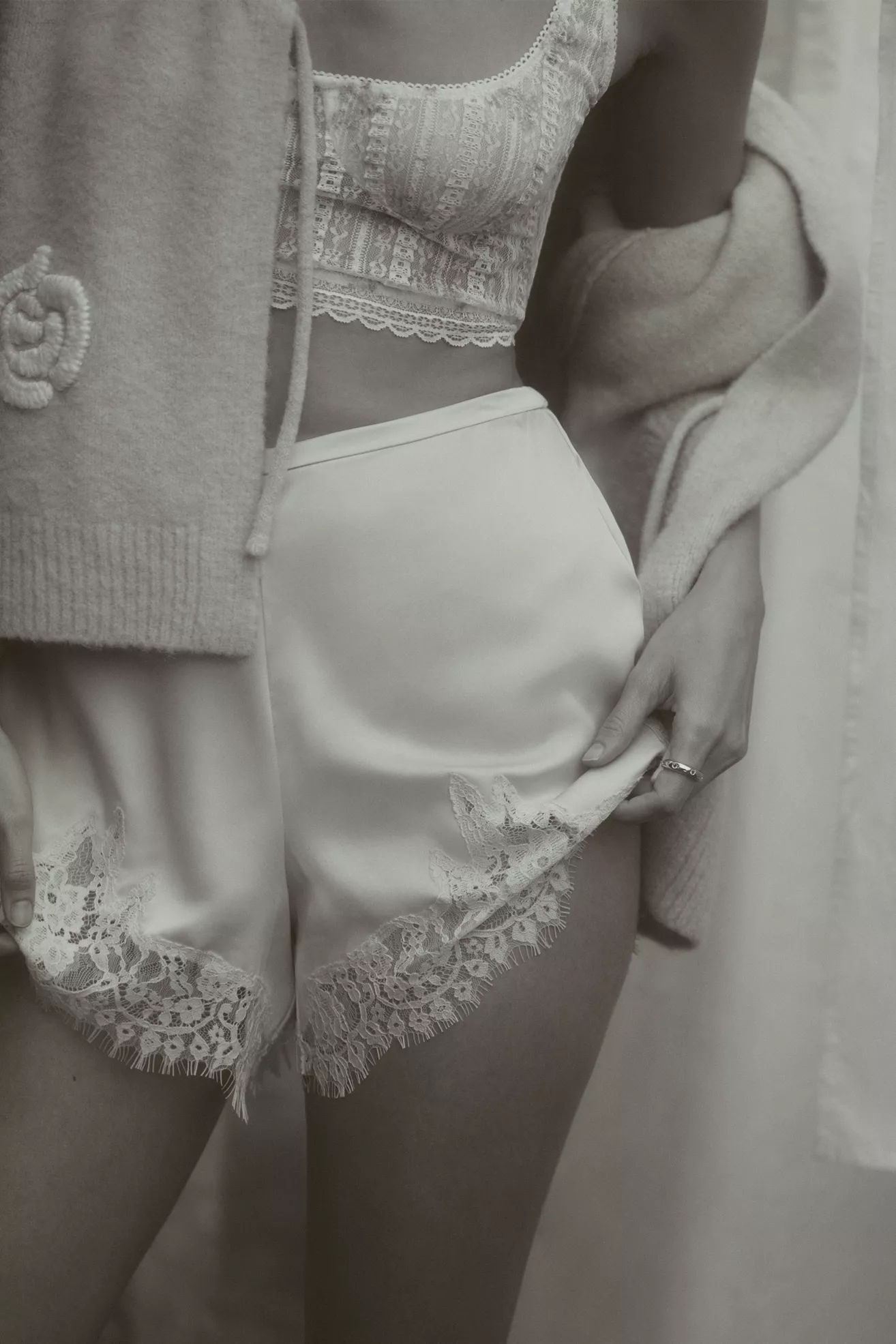 Reformation Fern Satin Lace Shorts