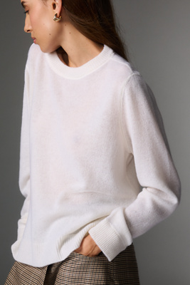 Reformation Cashmere Boyfriend Sweater In White