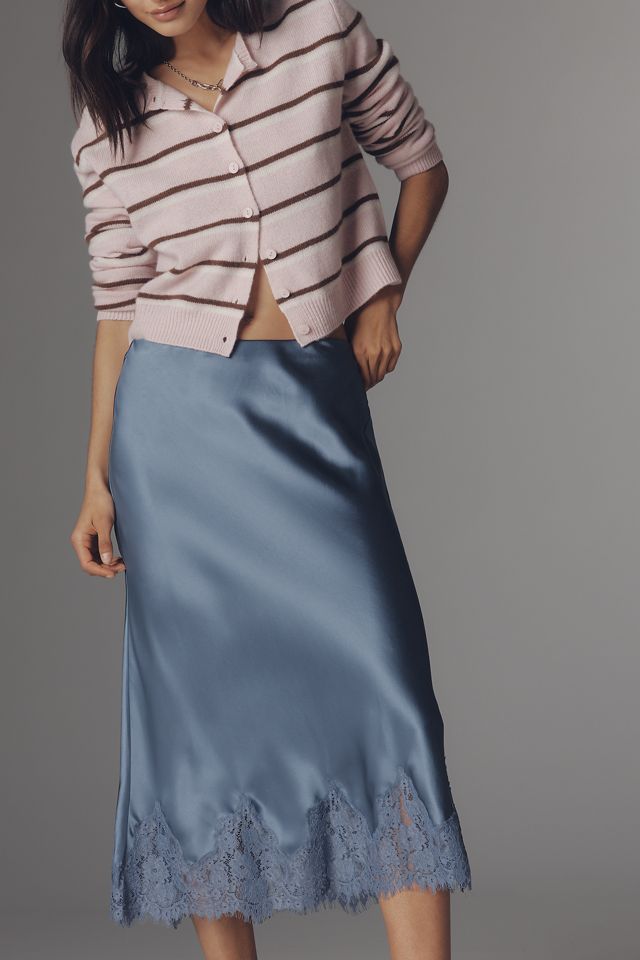 Reformation Carolina Lace-Hem Silk Midi Skirt #2