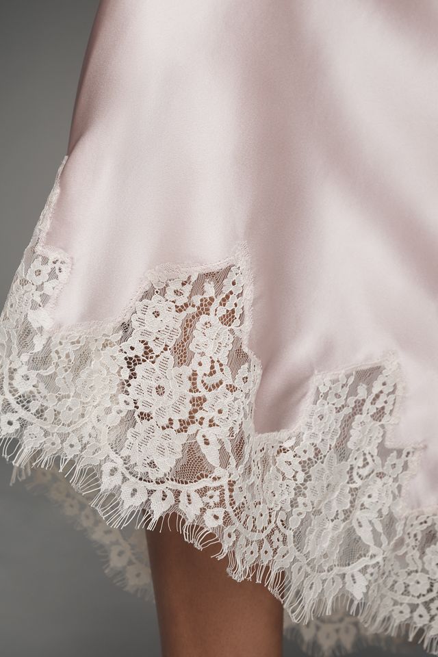 Reformation Carolina Lace-Hem Silk Midi Skirt #1