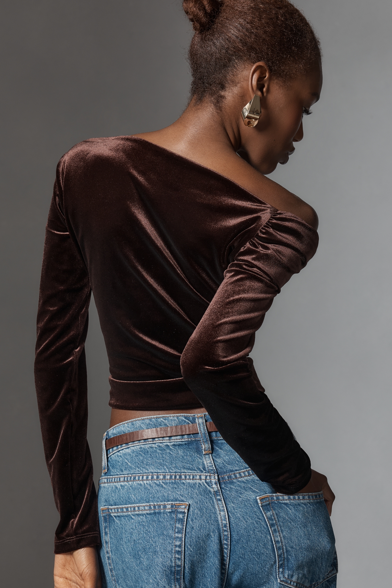 Reformation Elio Off-The-Shoulder Asymmetric Knit Top