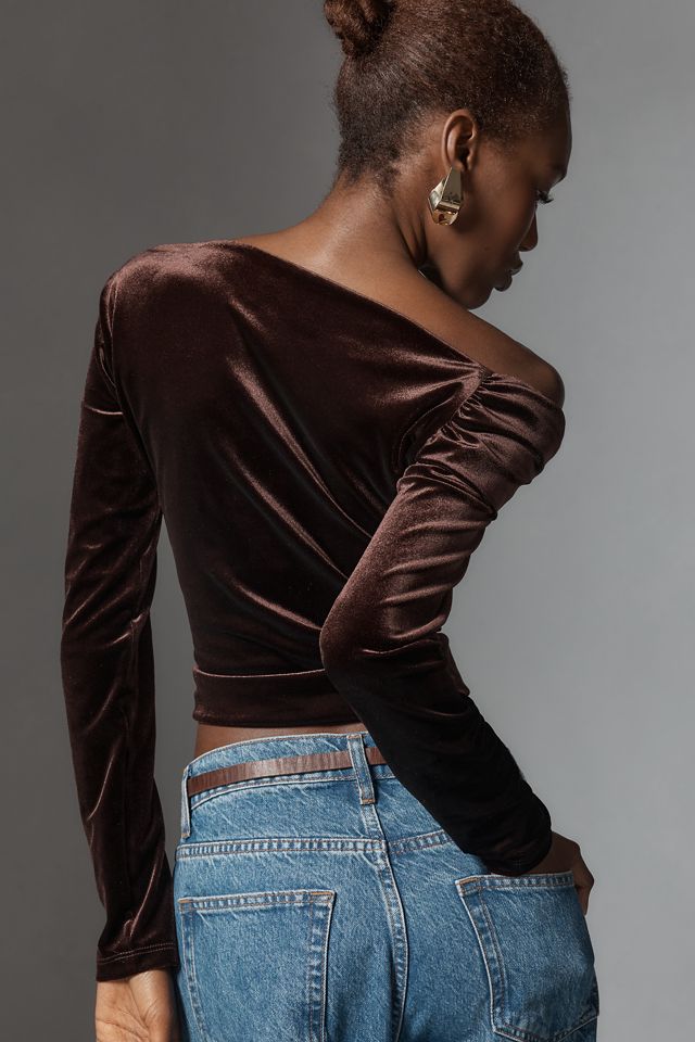 Reformation Elio Off-The-Shoulder Asymmetric Knit Top #1