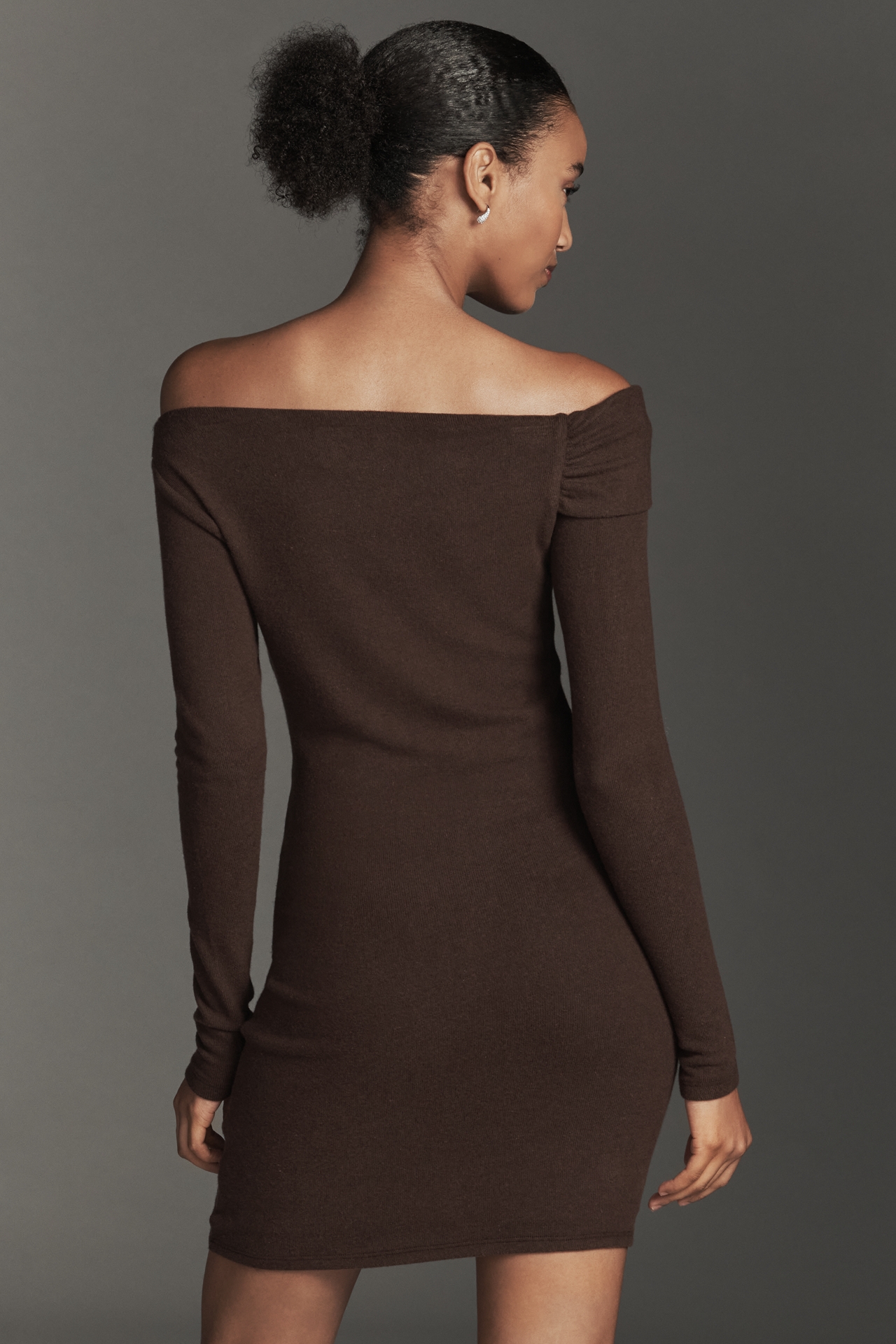 Reformation Elio Off-Shoulder Knit Mini Dress