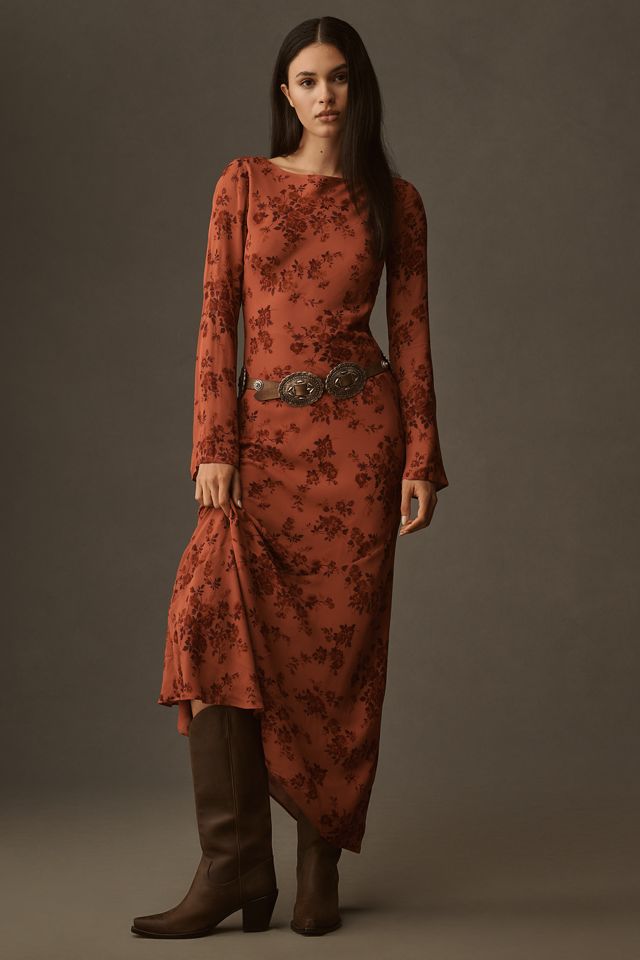 Reformation Esra Long-Sleeve Belted Maxi Dress #1