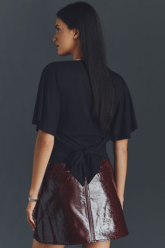 Reformation Avery Knit Flutter Sleeve Top #1