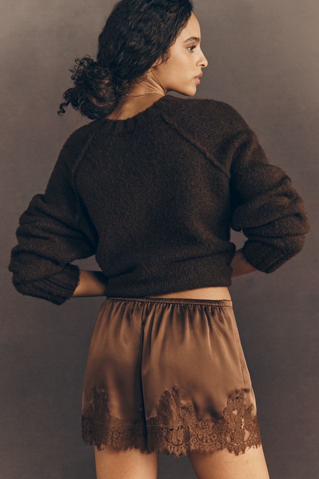 Reformation Fern Satin Lace Shorts