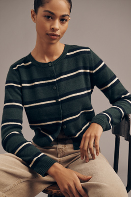 Reformation Clara Cashmere Cardigan Sweater In Green