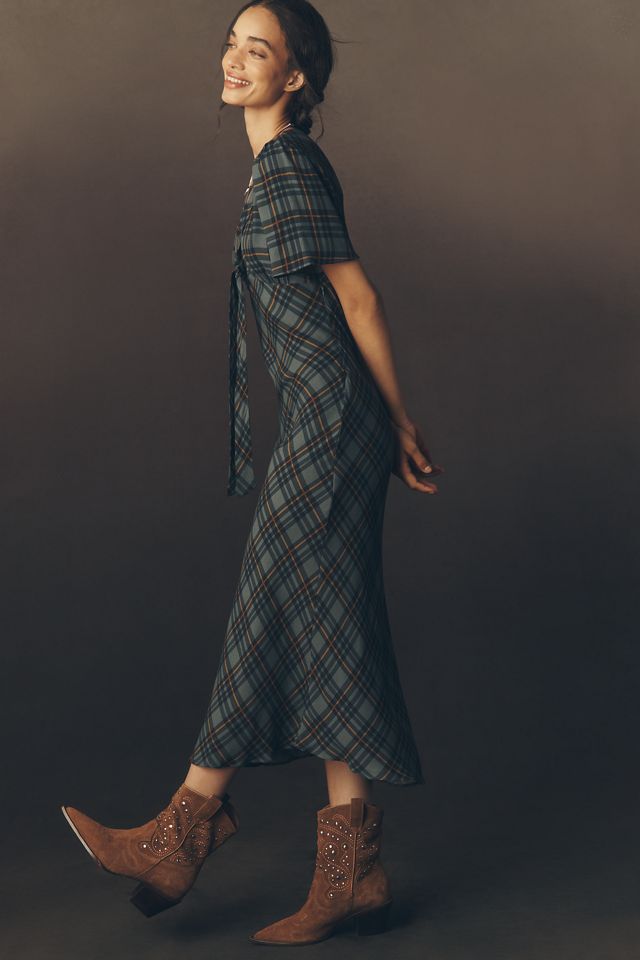 Reformation Tyra Short-Sleeve V-Neck Midi Dress #3