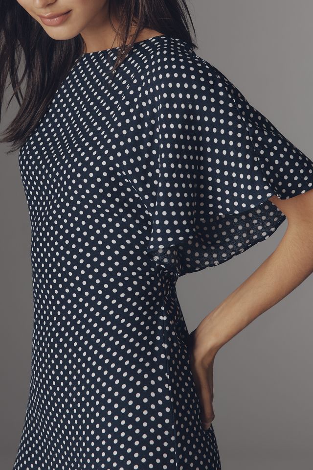 Reformation Maeve Crepe Flutter Sleeve Midi Dress | Anthropologie