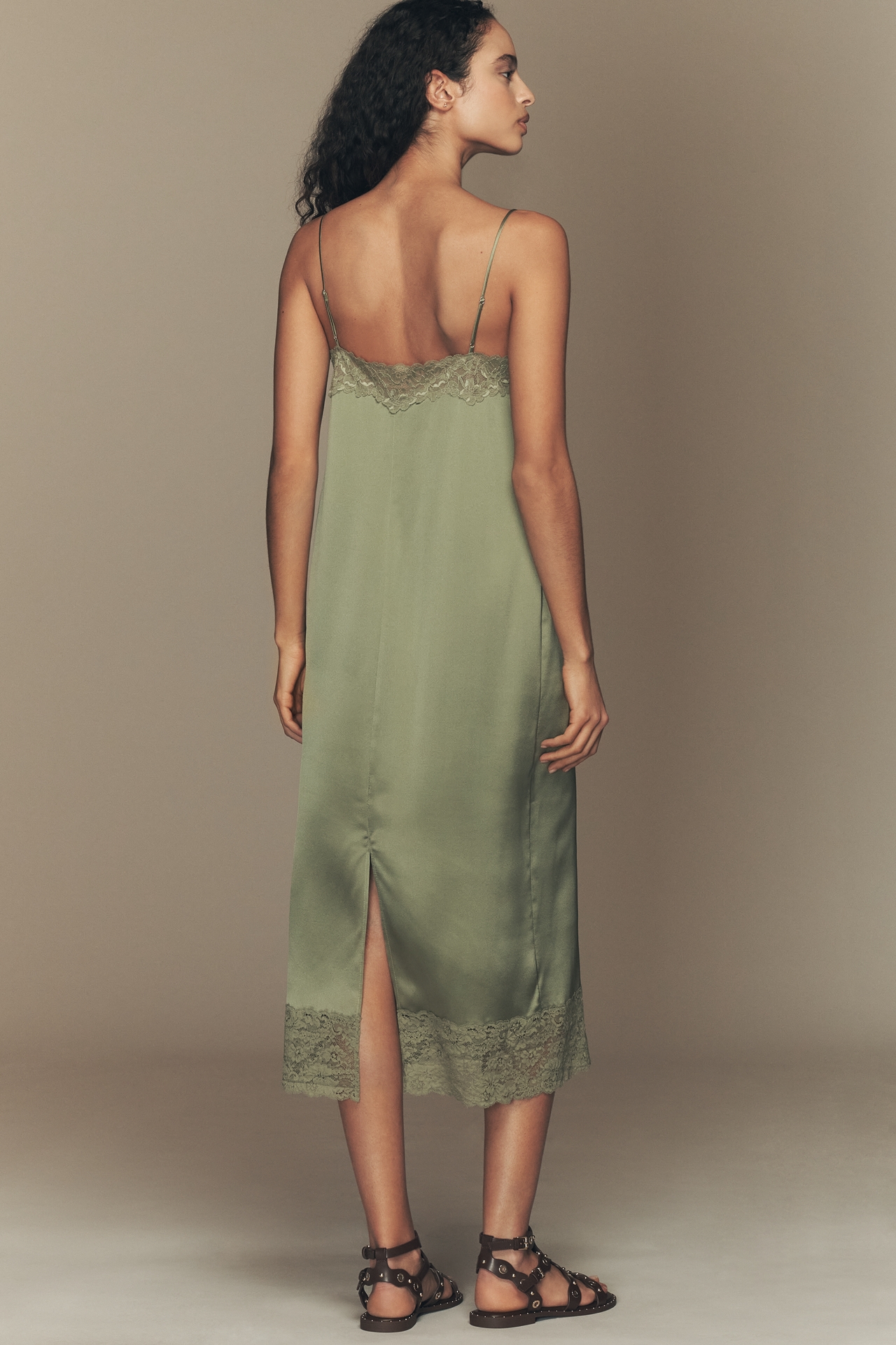 Reformation Mackenzie Silk Lace Midi Slip Dress