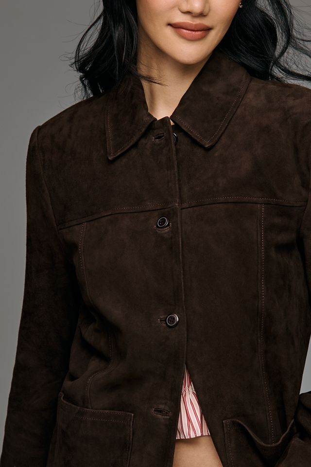 Reformation Veda Lincoln Suede Shirt Jacket #1