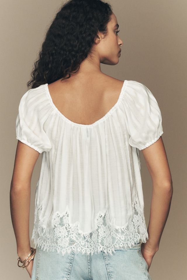 Reformation Rhia Lace Trim Top #2