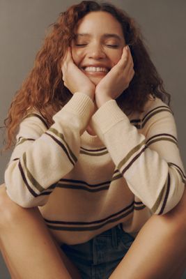 Kerri Rosenthal Love Embroidered Cashmere Sweater | Anthropologie