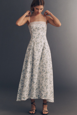 Reformation Pomona Linen Midi Dress | Anthropologie