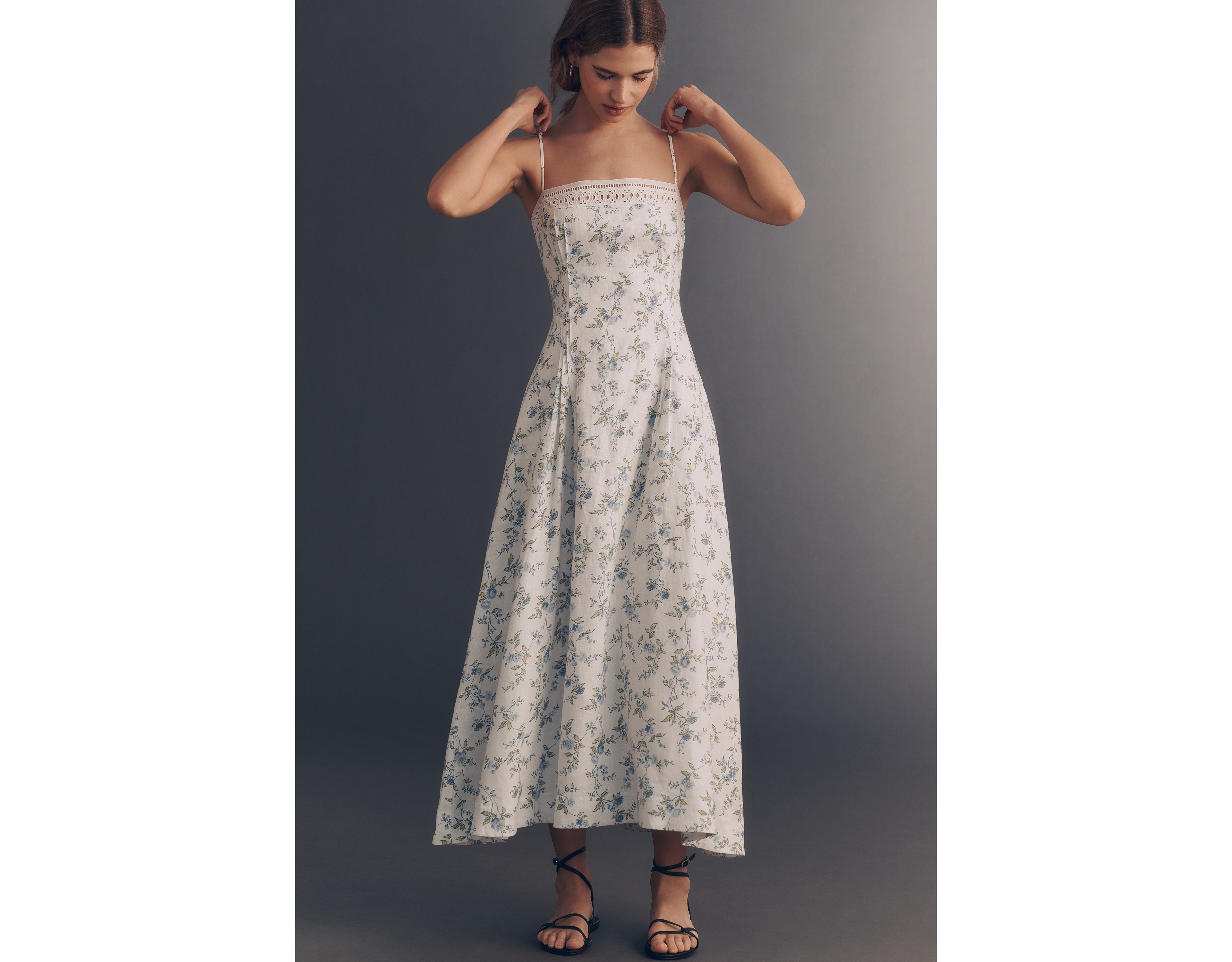 Reformation Pomona 100% Linen Midi Dress