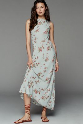 knee length dresses for ladies Emerald Green Round Neck Long Sleeve Maxi Dress Small main image 0