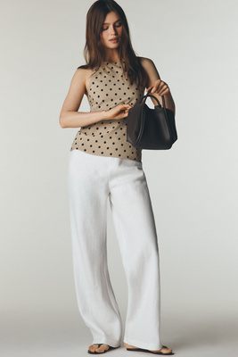 Reformation Gale Linen Pants In White