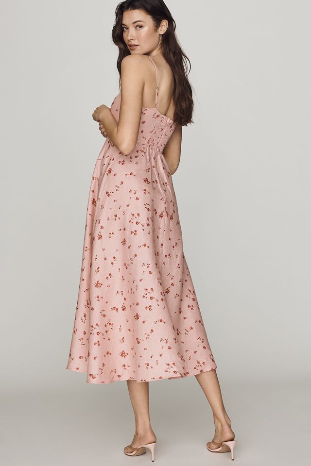 pink linen mini dress Lanhtropy Pink Linen Mini Dress
