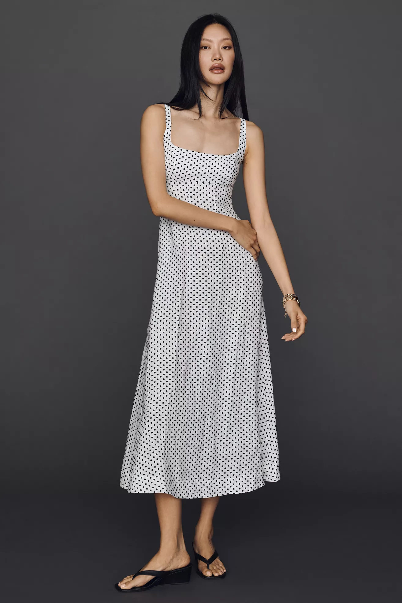 Reformation Sabine 100% Linen Midi Dress