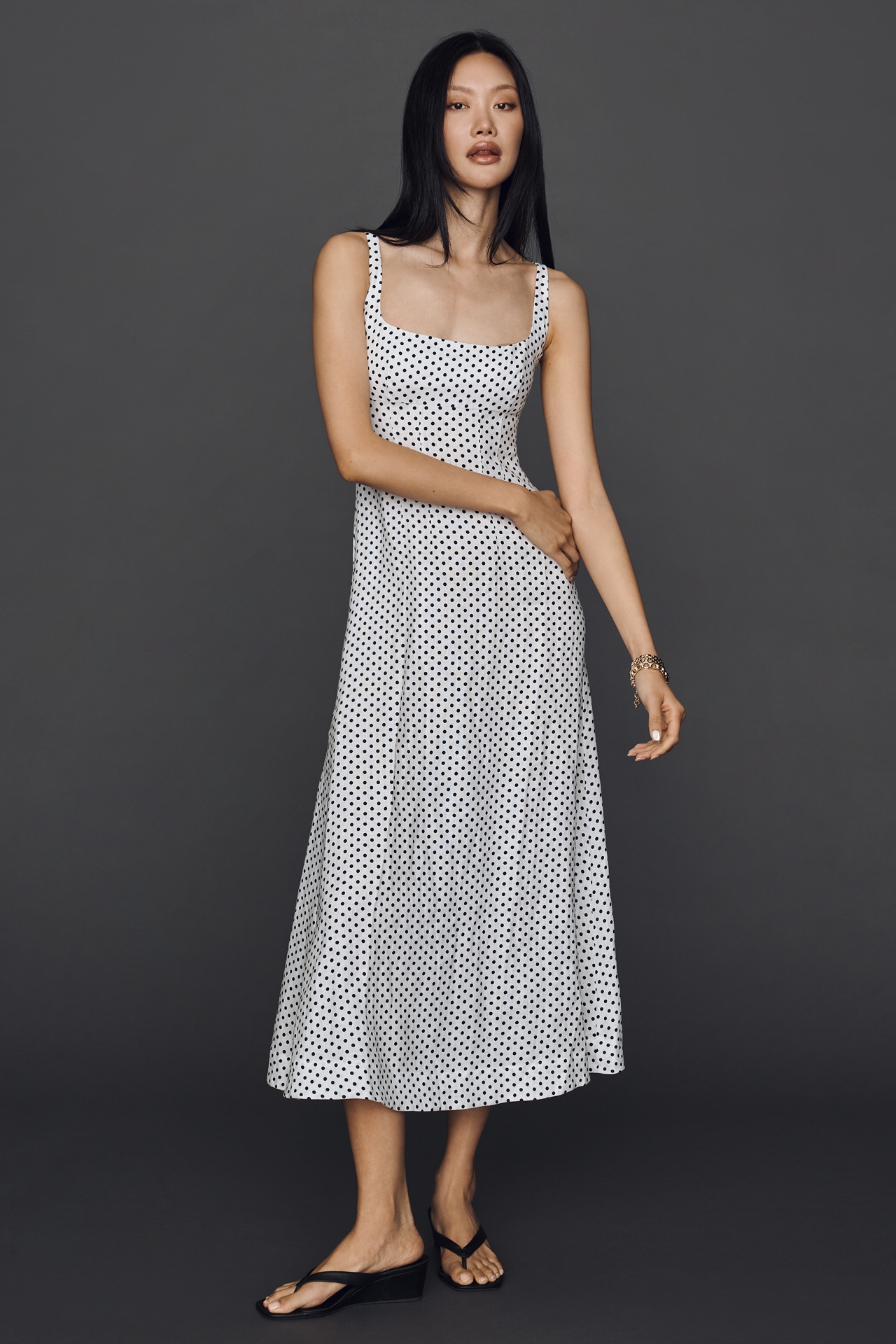 Lovaan Phillipa Linen Midi Dress at MarketFair Shoppes in Princeton, NJ